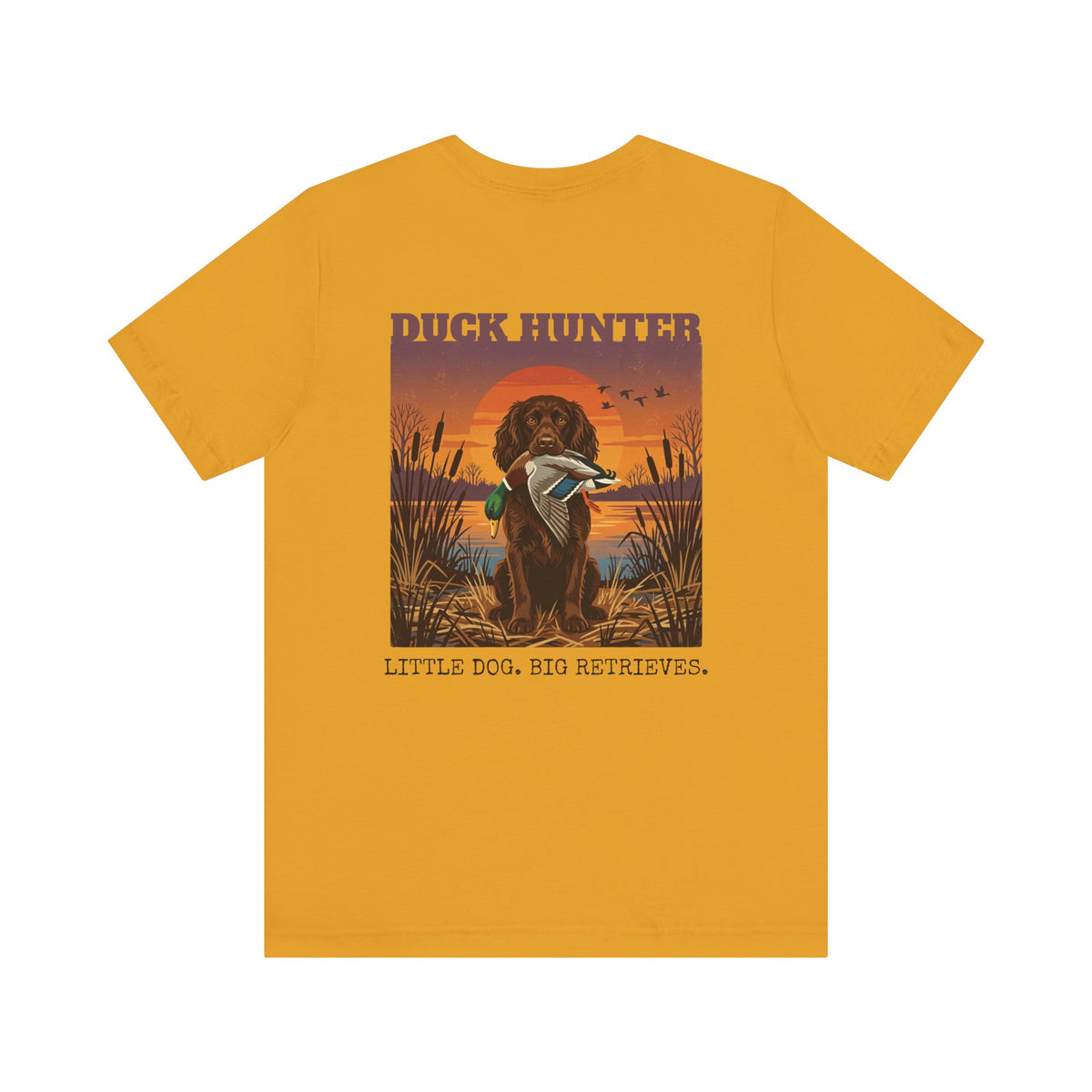 Boykin Spaniel Duck Hunter Vintage Sunset Waterfowl Bird Dog T-Shirt