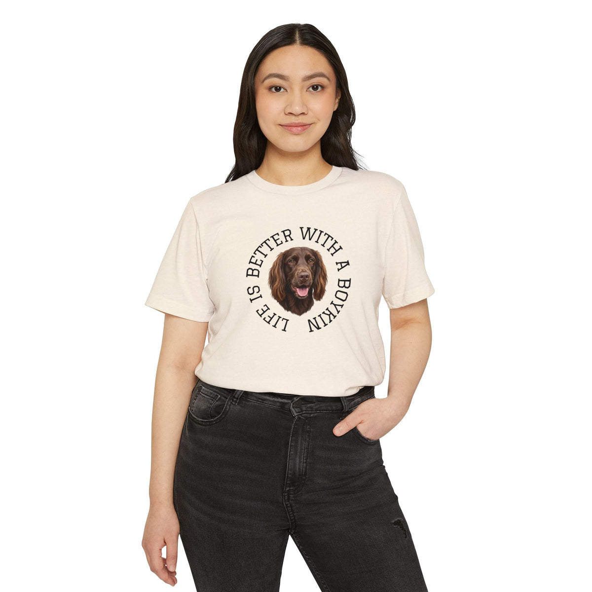 Boykin Spaniel Portrait "Life Is Better With A Boykin" T-Shirt