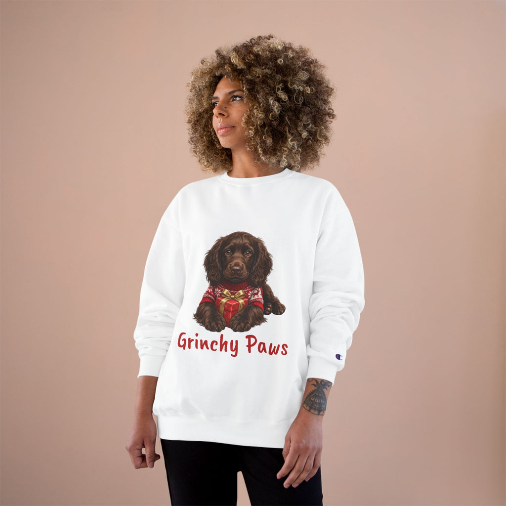 Boykin Spaniel Puppy "Grinchy Paws" Christmas Sweatshirt