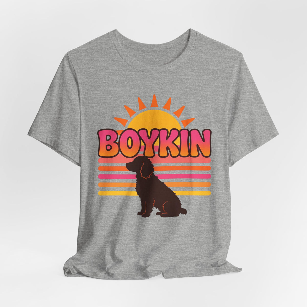 Boykin Spaniel Groovy 70s Retro Sunset T-Shirt