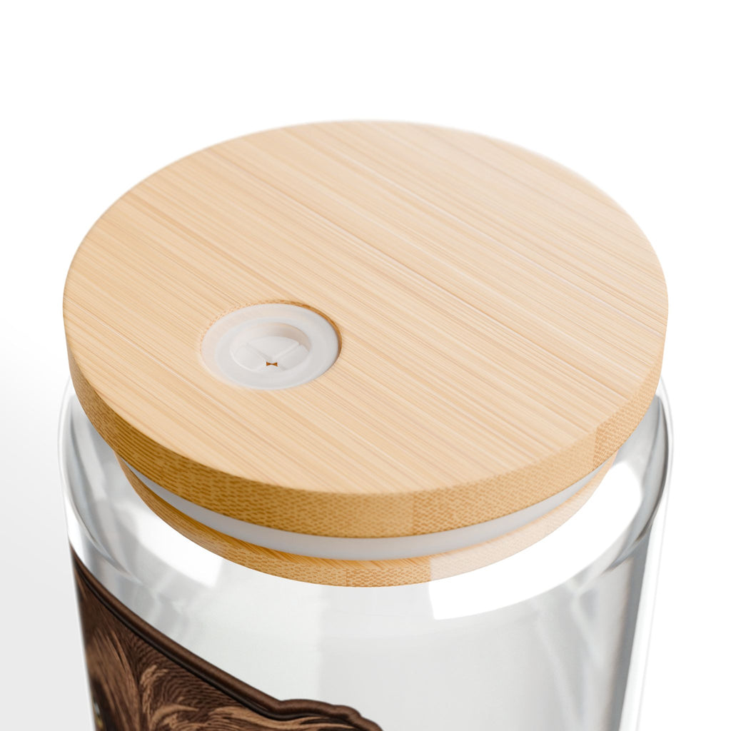 Boykin Spaniel Illustration 16oz Glass Tumbler with Bamboo Lid