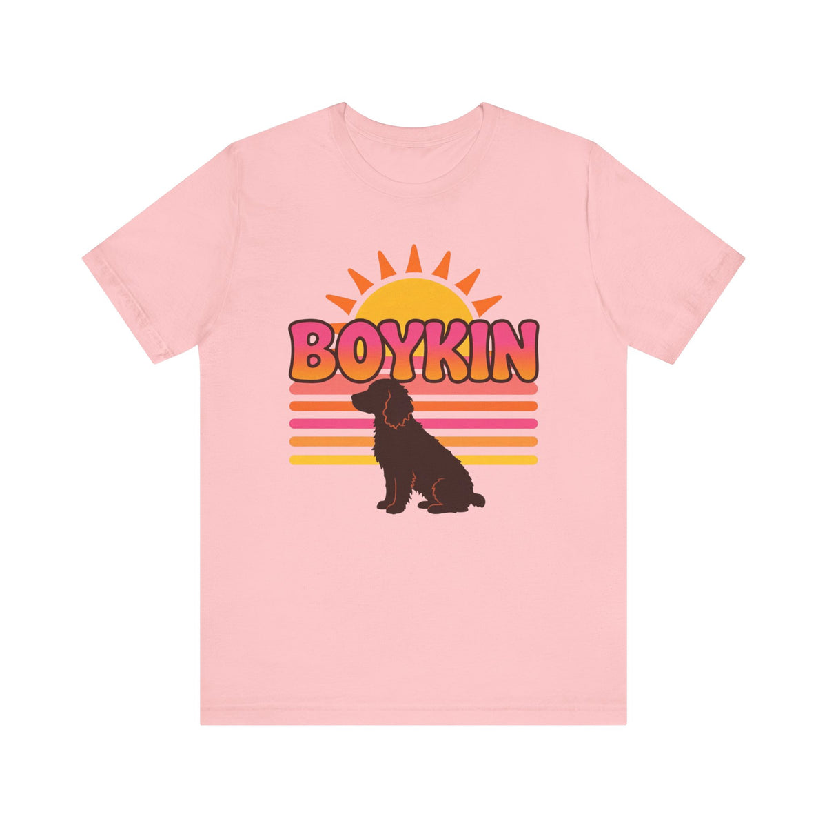 Boykin Spaniel Groovy 70s Retro Sunset T-Shirt