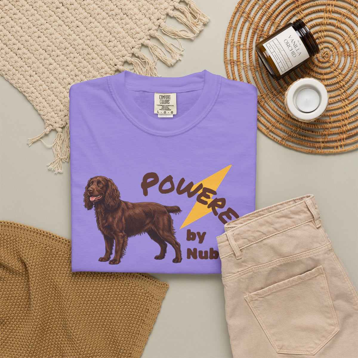 Boykin Spaniel "Powered by Nubbin" T-Shirt