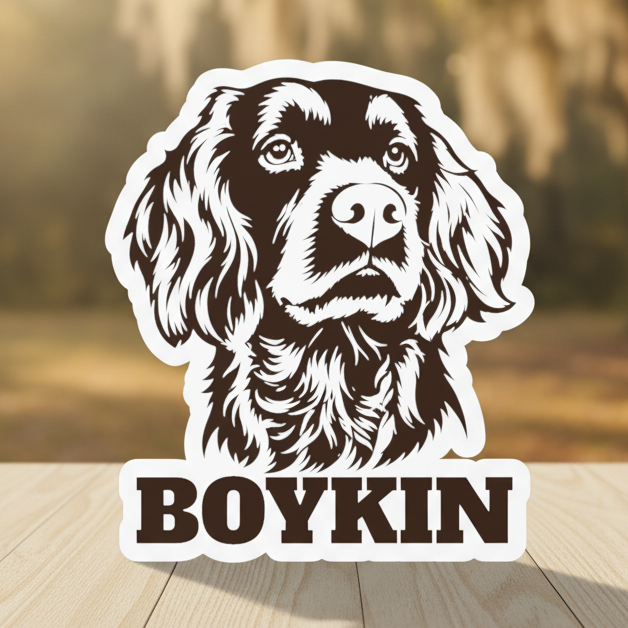 Boykin Spaniel Engraved Portrait Vinyl Sticker