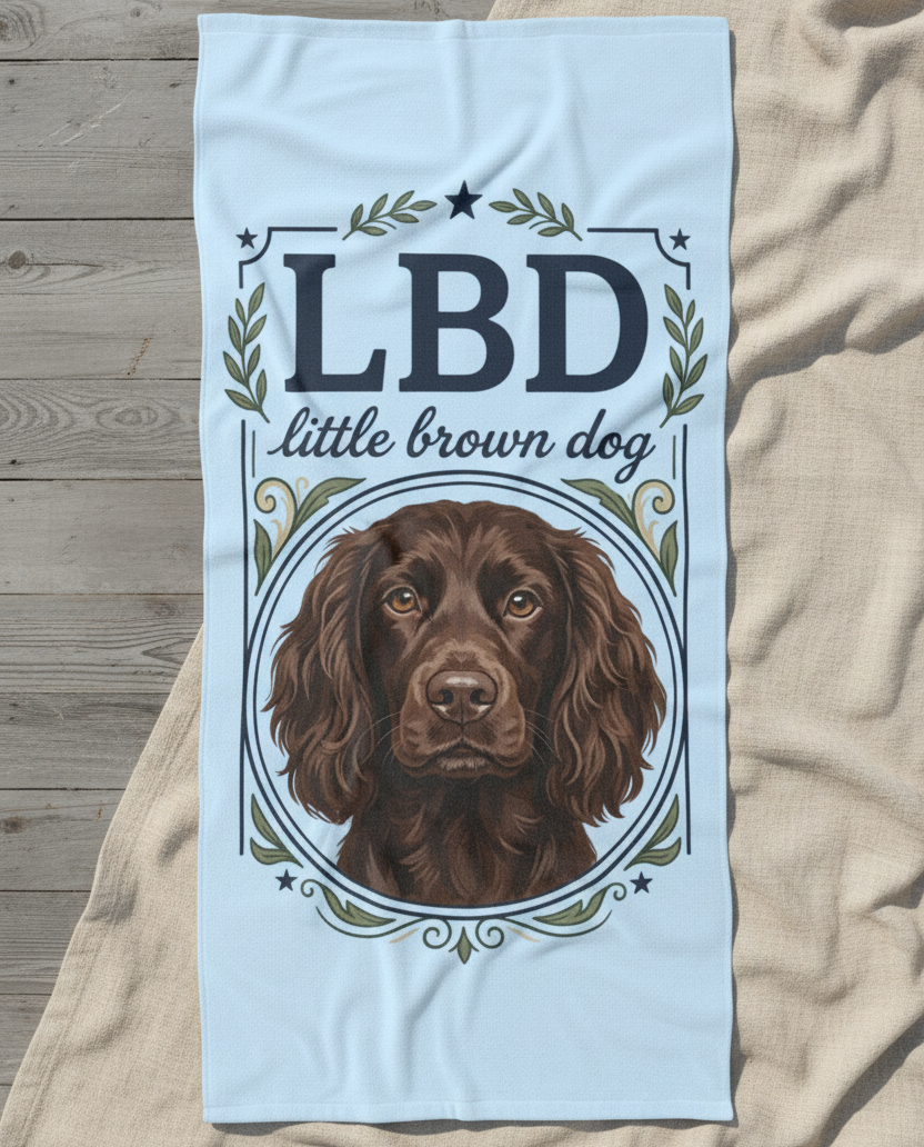 Boykin Spaniel LBD Little Brown Dog Crest Beach Towel