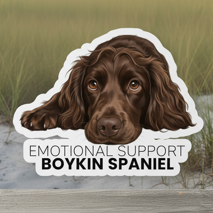 Boykin Spaniel Emotional Support Kiss-Cut Vinyl Sticker