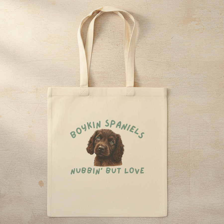 Boykin Spaniel Puppy "Nubbin' But Love" Tote Bag