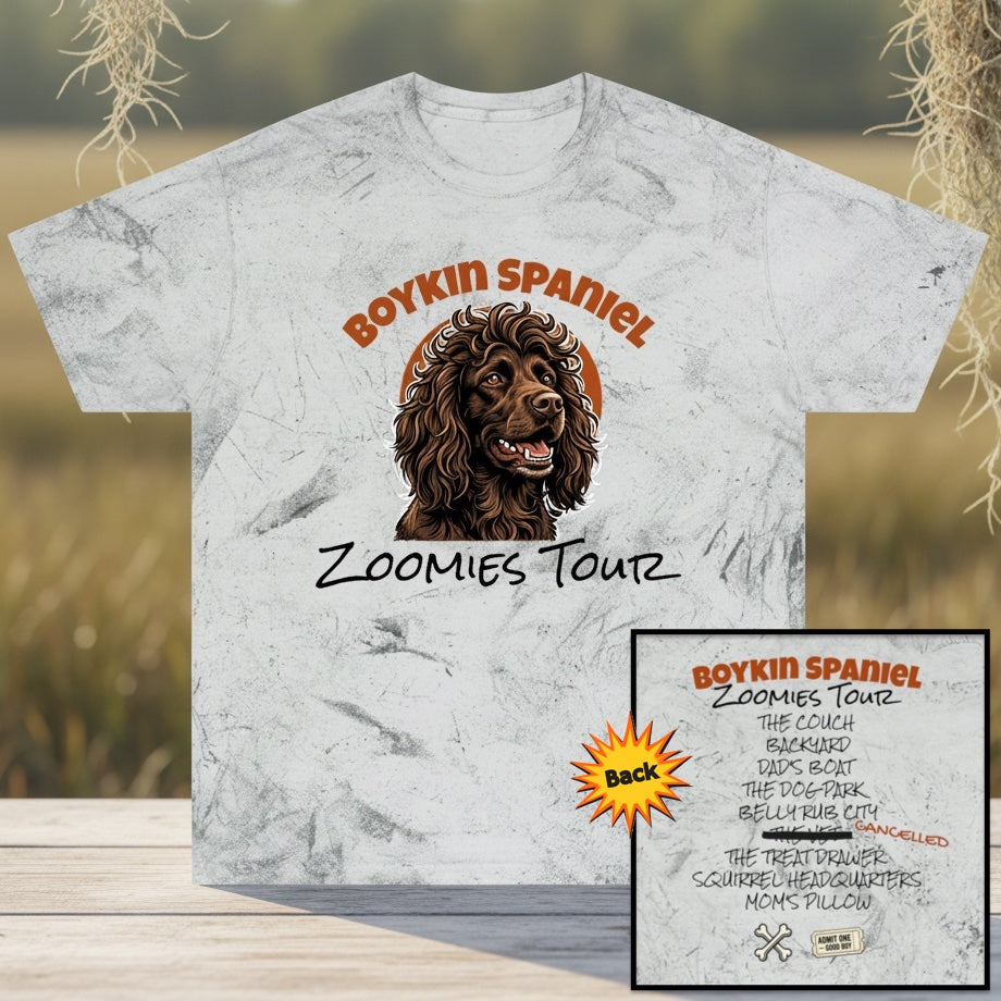 Boykin Spaniel Zoomies Tour Tie Dye T-Shirt